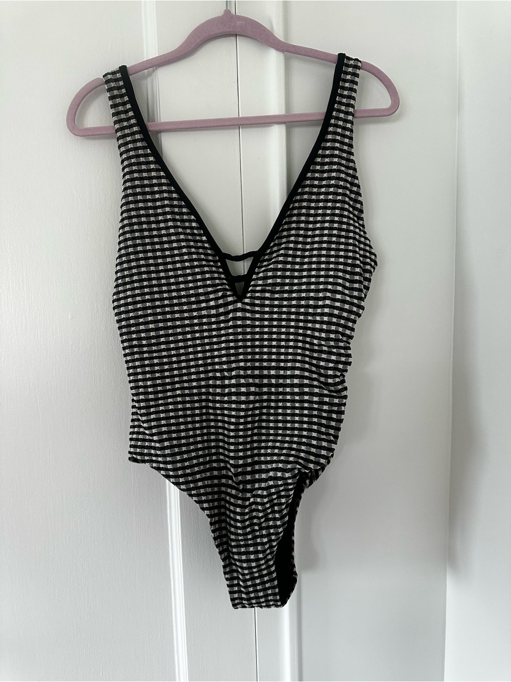 Anthropologie Seafolly Black & White Gingham one-piece Swimsuit